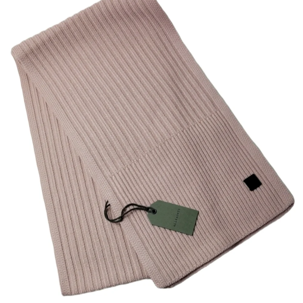 All Saints Rib Blush Wool Blend Scarf one size